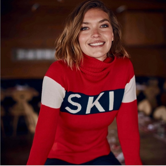 Perfect Moment Ski Marina wool turtleneck Red color block size M - Picture 9 of 9